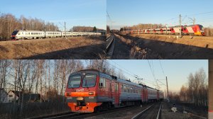 3 разных электрички станции Столбовая