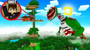 ПИАНОЗАВР НАПАЛ НА НАШ ДОМ НА ДЕРЕВЕ В МАЙНКРАФТ! ЕНОТИК И ФИАЛКА PIANOSAURUS MINECRAFT
