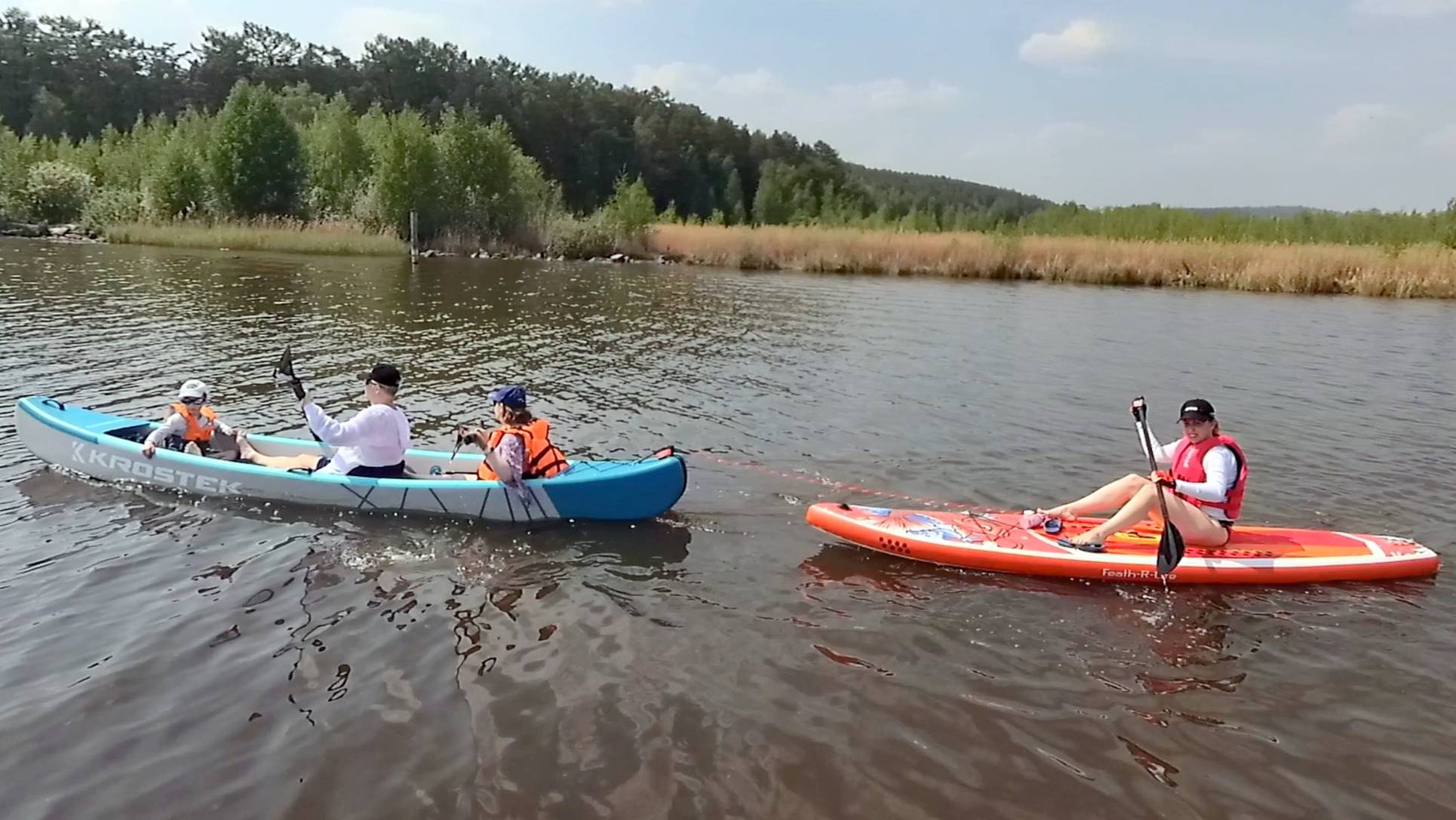 Поход выходного дня. Байда + сапборд Hiper + сапборд Koi, с детьми.