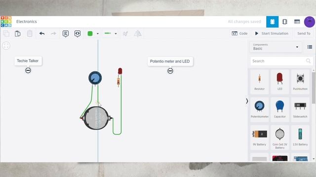 Potentiometer and LED tutorial | TinkerCad | Techie Talker