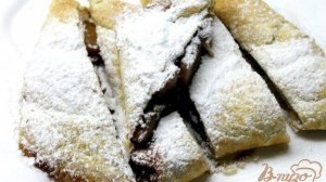 Штрудель с персиком и бананом