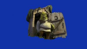 Шрек выходит из туалета мем футаж на синем фоне