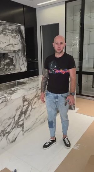 Обзор облицовки кухни керамогранитом проект №1