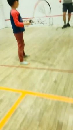 His favorite is hitting dada in squash