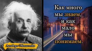 Альберт Эйнштейн. Как много мы знаем, и как мало мы понимаем.