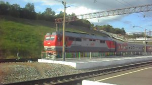 Тепловоз ТЭП70БС-217 отправление.