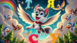УЧИМ АЛФАВИТ С ВОЛЧОНКОМ ВОЕМ! 🐺Буквы С, Т, У, Я– Тайны небесного алфавита 🌤️