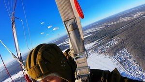 Прыжки с парашютом Д-10, высота 800м, а/д Волосово МГАК ДОСААФ 21 января 2024г (12й, 13й, 14й, 15й)