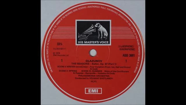 Glazunov, The Season , SIDE 1, Yevgeny Svetlanov,cond