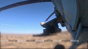 Экипаж армейской авиации на вертолете Ми-28НМ нанес удар авиационными ракетами