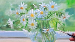 Ромашка.Живопись маслом