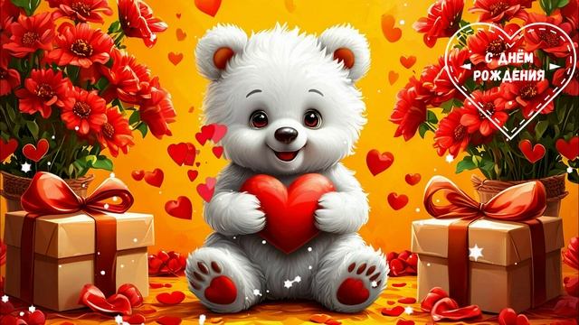 С Днем Рождения! Поздравление Открытка Видео