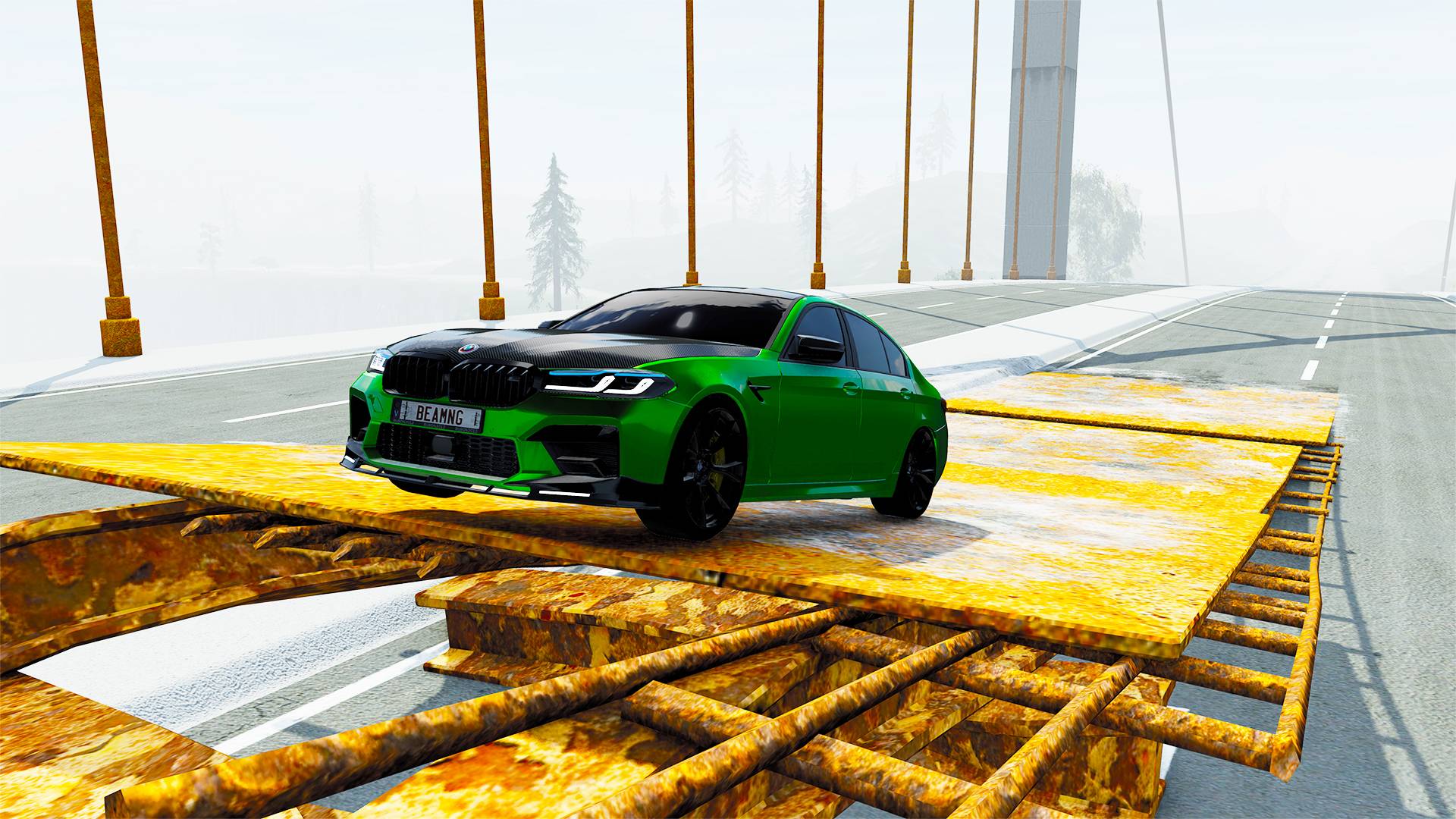 Автомобили против сломанного моста – BeamNG.Drive смотреть онлайн