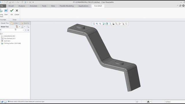 Solid to Sheetmetal Conversion Is Improved | Creo 5.0 смотреть онлайн