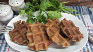 Печеночные вафли с укропом