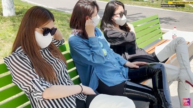 Black + white + black black and white matching of three pairs of thigh boots 黑白黑大腿靴 黒と白の黒のサイハイブーツ смотреть онлайн