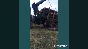 фишка . атлант 90. выгрузка леса