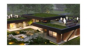 Одноэтажный дом в современном стиле: уникальная планировка, 2 террасы на крыше, 420 м2