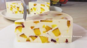 Холодный летний десерт с персиками — без выпечки! 🍑🍨