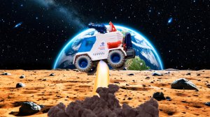 Луноход с космонавтом приземлился на луну