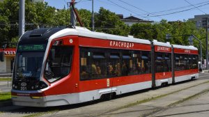 Трамвай Tatra T3SU и гигант КТМ-31 Витязь в Краснодаре