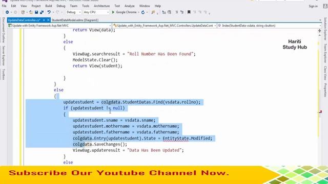 Update Data into Database Using Entity Framework in Asp.Net MVC | Hindi | Free Online Learning Clas
