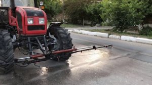 Фундук Трапезунд, химическая прополка междурядий гербицидной штангой.