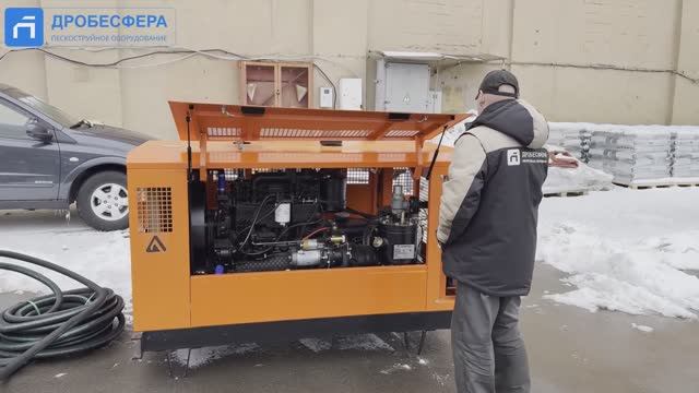 Запуск дизельного компрессора ЗИФ ПВ6/0.7