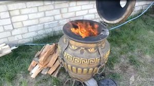Прогрев тандыра на практике