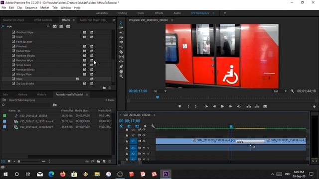 Wipe Transition Effect in Premiere Pro