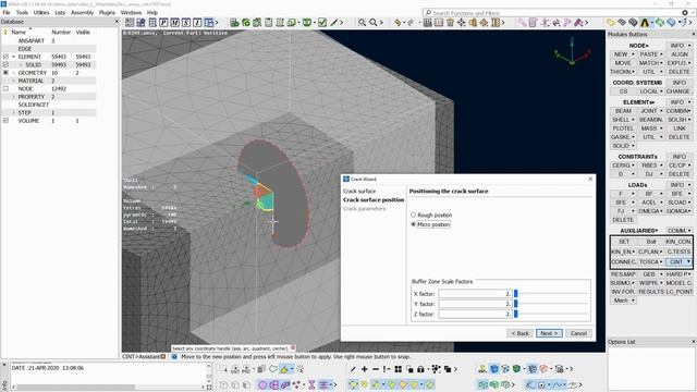 Cracks Propagation Modeling Assistant for ANSYS (CINT)
