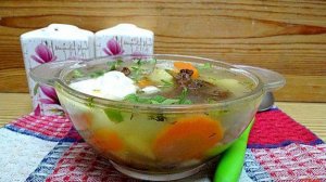 Суп из замороженых лесных грибов