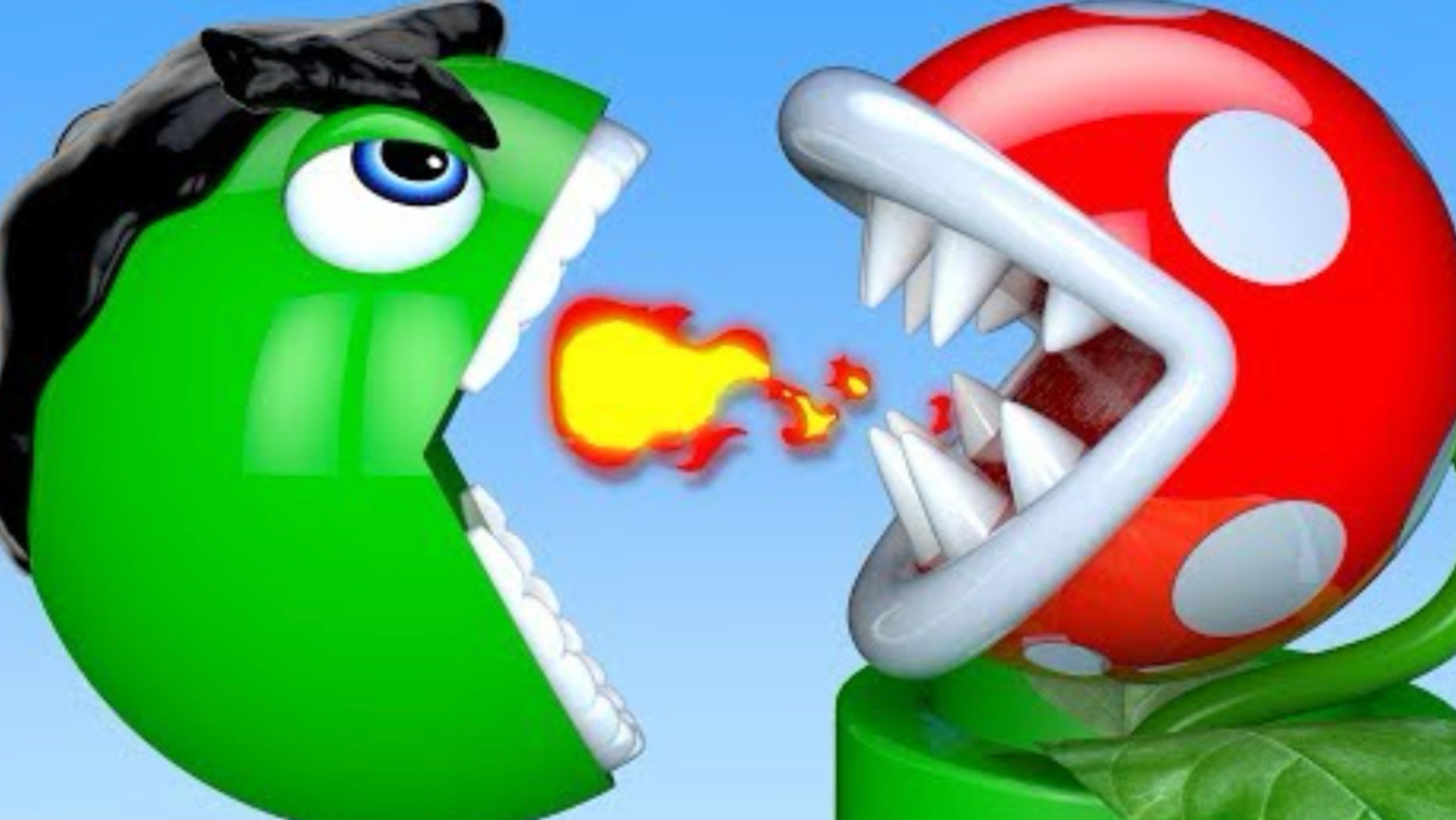 Учим цвета PACMAN VS Plant и Hulk m&m Chocolate Tractor Farm Street Vehicle для детей