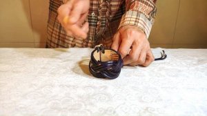 Кожаный браслет ручной работы Темно синий плетеный 9х3полосы