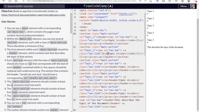 Building a Technical Documentation Page (FCC)