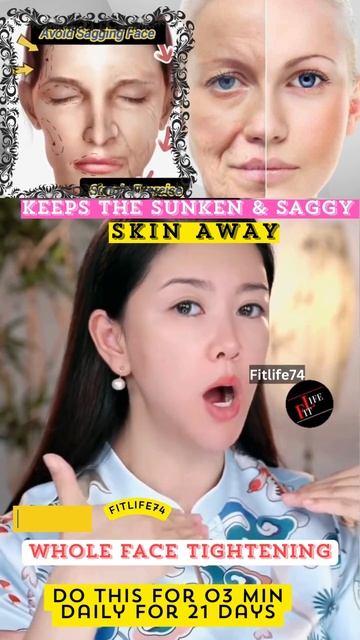 Keeps The Sunken & Saggy Skin Away #antiaging #yoga #facialyoga #faceyoga #getfit #facelift #shorts