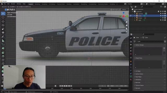 Blender setup for modeling a car