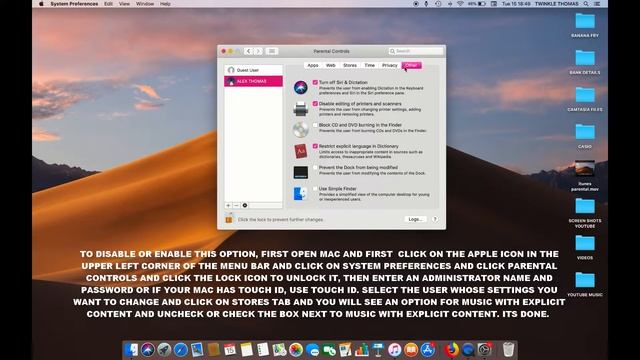 HOW TO ENABLE OR DISABLE MUSIC WITH EXPLICIT CONTENT IN PARENTAL CONTROLS IN MAC OS MOJAVE смотреть онлайн