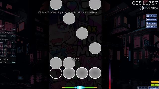 osu!mania | Slax - Too Much Loli [1.0x] 99.98% смотреть онлайн