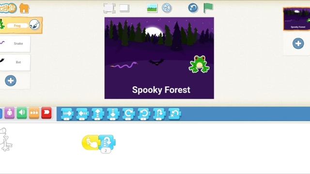 Scratch Jr. tutorial – Spooky Forest – tutorial 4 | Coding for kids| Urdu / Hindi