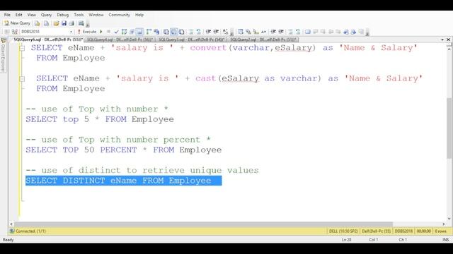 SQL Advance; lab1; part1: Use of SELECT, WHERE, AND, OR, BETWEEN, LIKE