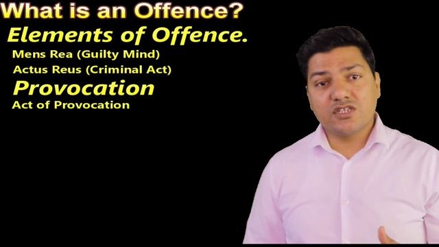 Lecture No. 2 | What is Offence | Elements of Offence | Mens Rea | Actus Reus | Provocation