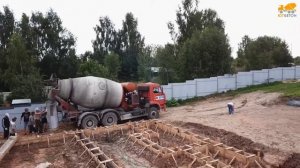 Заливка фундамента и крыши бетоном