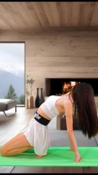 Yoga Stretch in Skirt Mountains and Fire #stretching #yoga #short #shorts #hotyoga