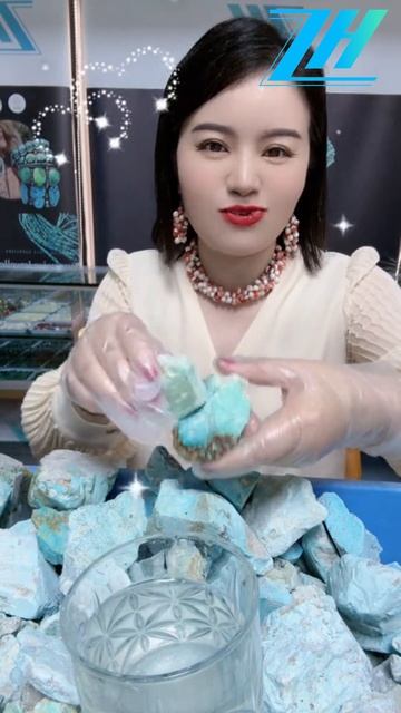 250317-5 Sleeping Beauty turquoise rough material comes with a dazzling blue color and a solid