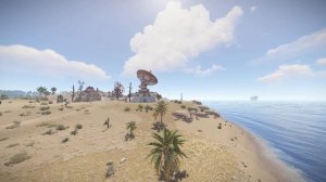 Пустыня, антенны, спутниковые тарелки в Rust, аэрдроп, дроп, , живые обои, графика Rust