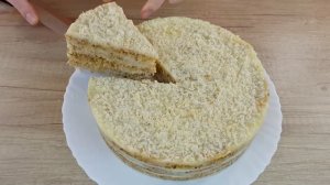 Никакой выпечки в духовке, торт🎂" ПЛОМБИР" со сливочным, нежным вкусом.