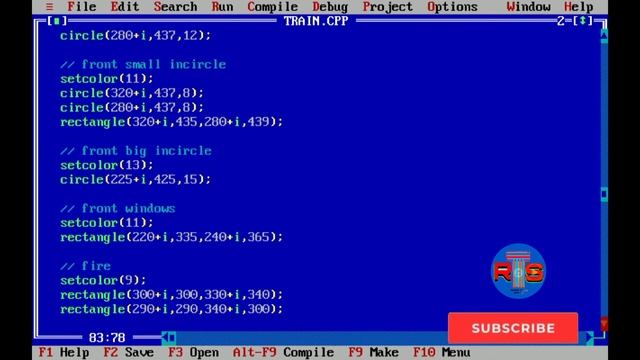 MOVING TRAIN ANIMATION IN C++ PROGRAM | C GRAPHICS PROGRAMMING TO MOVING TRAIN | C++ PROGRAMMING