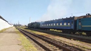 2ТЭ10Ут-0074 подача поезда Николаев - Москва на Николаев Пассажирский