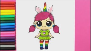 Как нарисовать и раскрашивать LOL Легкие рисунки для детей Яркие цвета ❤